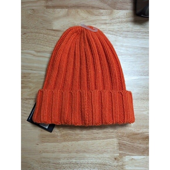 B+M by Bickley + Mitchell | Orange Ribbed Knit Beanie One Size - Picture 6 of 6